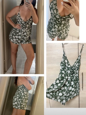 Pull & Bear Φλοράλ Ολόσωμο Σορτς Φόρμα μέγεθος S σαν καινούργιο