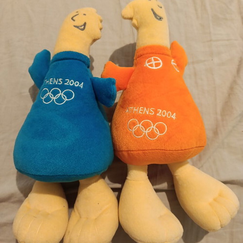 Phoebus & Athena plush mascots Athens 2004 Olympic Games, pair