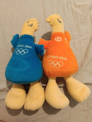 Phoebus & Athena plush mascots Athens 2004 Olympic Games, pair