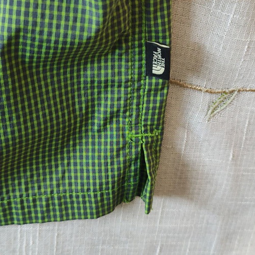 The North Face men's shirt size L, green-black check, like new