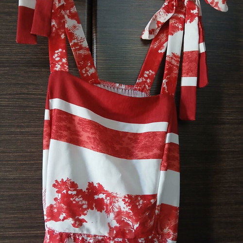 Dress, white and red, size S