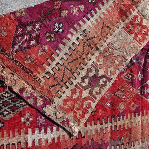 Handmade loom kilim used with beautiful patterns and vivid colors