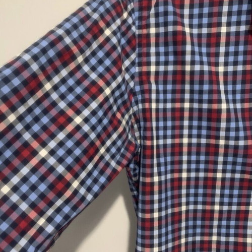 Mango men's checkered long-sleeve shirt like new, multicolor
