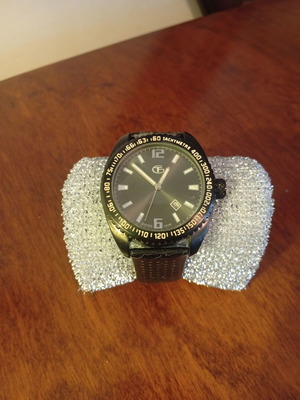 Quartz men's wristwatch used, black