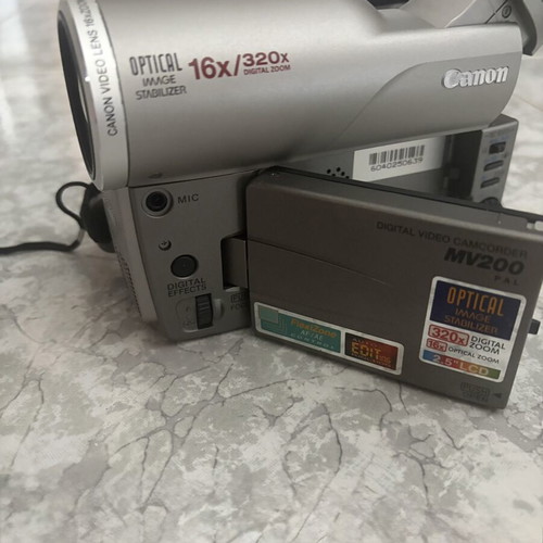 Canon MV200 PAL MiniDV camcorder with 2 batteries, charger, case & sealed tape