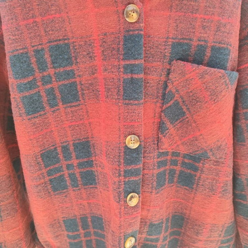 Checked coat-jacket unused, one size, blue and red, 35% wool