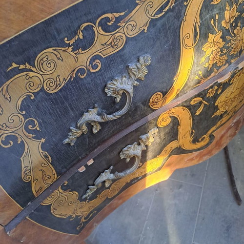 Dresser used with marble top and brass decorative details