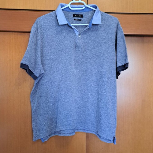 Massimo Dutti men's polo shirt used, gray melange, XL