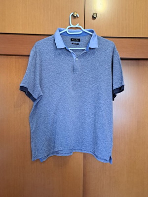 Massimo Dutti men's polo shirt used, gray melange, XL