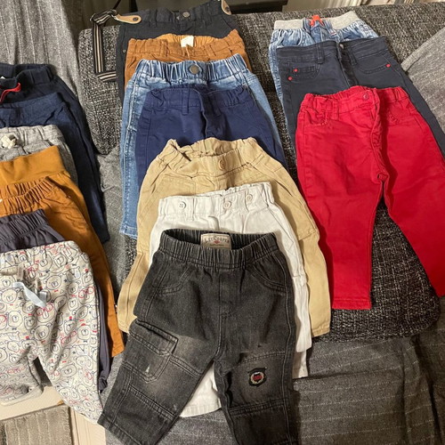 Baby pants like new, pack of 17 pieces, sizes 3-12 months