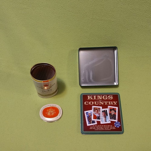 Metal cigar and CD boxes used, set of 2