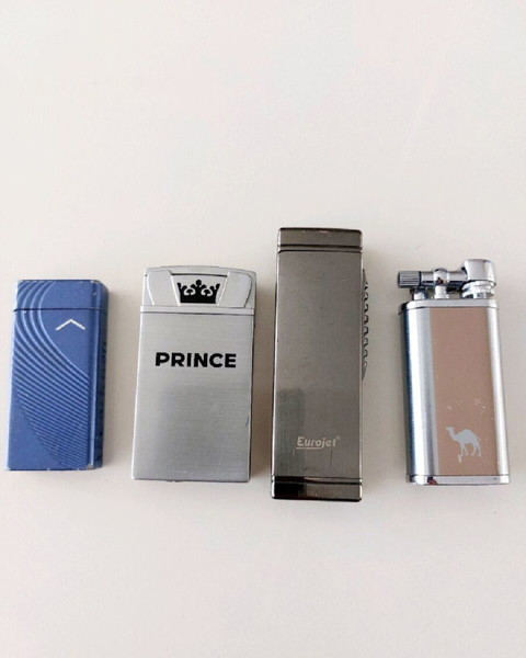 Σετ 4 Μεταλλικοί Αναπτήρες – Camel, Marlboro, Prince & Eurojet – Επαγγελματικής Αισθητικής