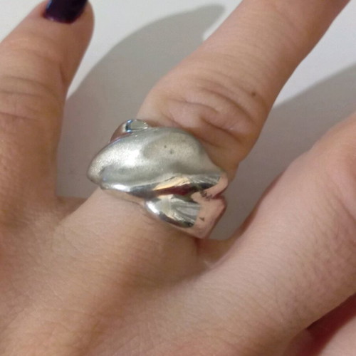 Silver ring 925 like new with stamp and sandblasting detail