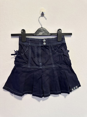 Esprit girls' skirt, dark blue with pleats, age 8