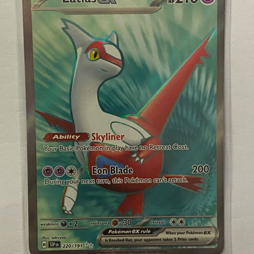 220 191 pokemon card Scarlet and Violet Surging Sparks Latias Ex #220/191 Ultra Rare Holo Trading The item available is listed in the Title Latias ex 2024 Pokemon Surging