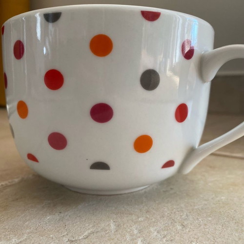 Polka Dot Colorful Mug Used Large Size
