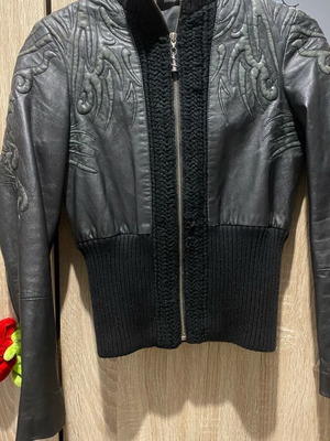 Roberto Cavalli leather jacket like new, size S
