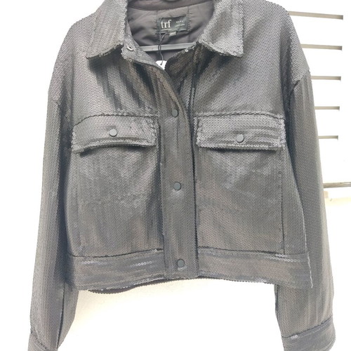 Zara sequin jacket new, black, XS