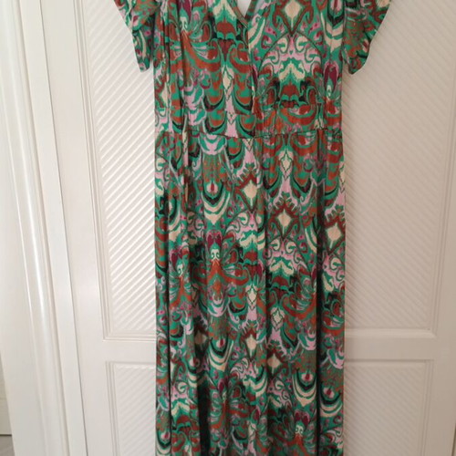 Wrap dress maxi with colorful print, size XXL