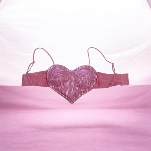 Primark Pink Diamanté Heart Bralette top