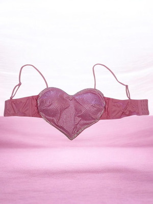 Primark Pink Diamanté Heart Bralette top