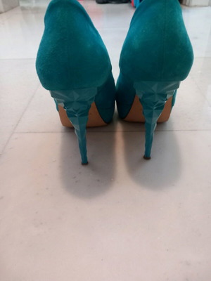 Shoe with front opening like new, turquoise, size 36