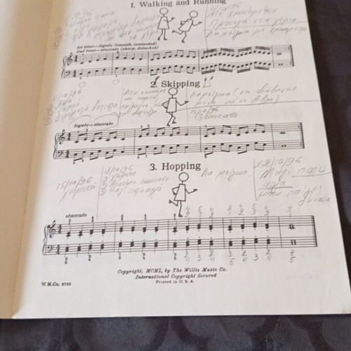 American music book used with pencil notes inside