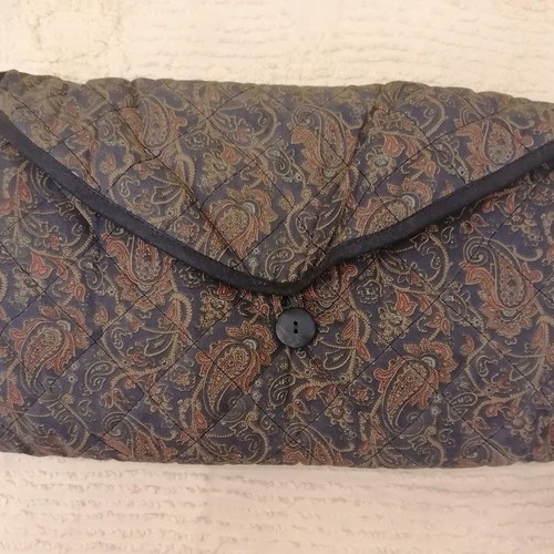 Vintage Quilted Travel Set with Women's Slippers Size 39, Like New