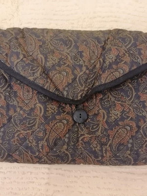 Vintage Quilted Travel Set with Women's Slippers Size 39, Like New