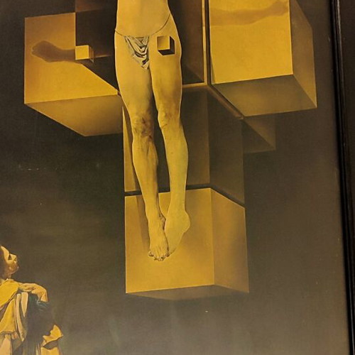 Vintage art print Corpus Hyprcubus by Salvador Dali used