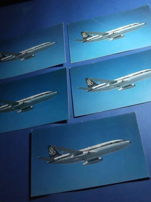 Olympic Airlines Boeing 737 Postcards new, pack of 5, 1970s-1980s