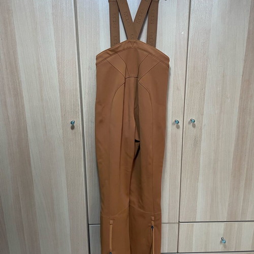 H&M ski pants with suspenders like new, mustard color