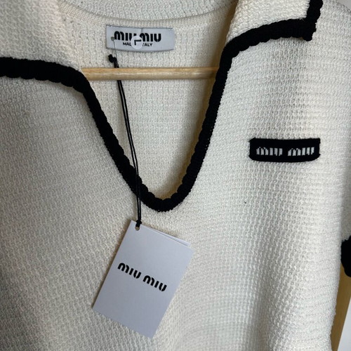 Miu Miu women's set blouse with skirt new white