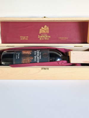 Red wine Iera Moni Xenofontos 1.5 liters new in wooden box