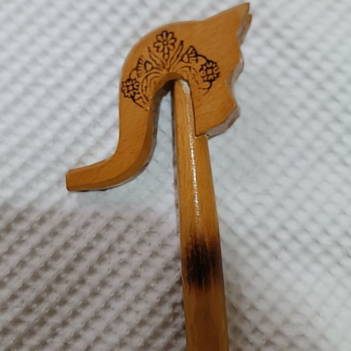 Traditional wooden magoura-gklitsa stick Metsovo, handmade