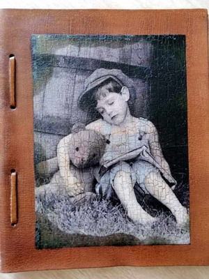 Leather vintage handmade photo album like new