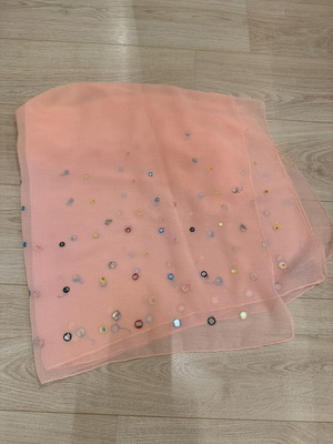 Women's pareo with colorful details, new, pink