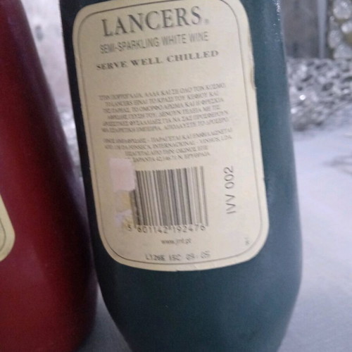 Lancers 2002 wine bottles new, semi sparkling white and rose