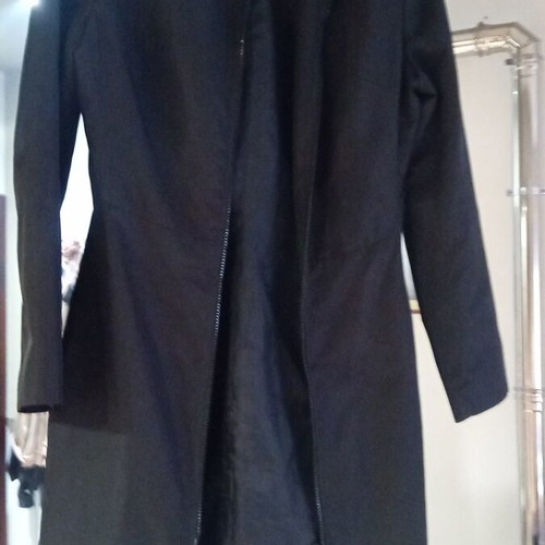 Trench coat used, size S, black, mid-length spring jacket