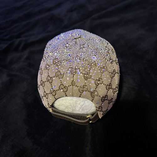 Brown hat with diamonds, size M