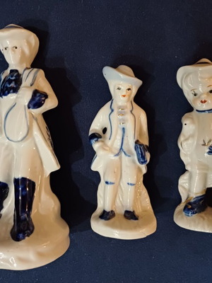 Vintage porcelain male figurines set of 3 used