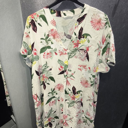 H&M Floral Viscose Tunic Dress Tropical Print Size XL-XXL Like New
