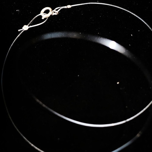 Invisible silicone necklace cord with Sterling silver 925 clasp new