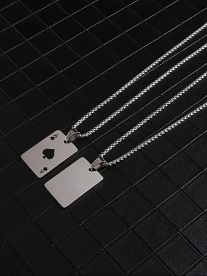 Vintage Poker Pendant Necklace made of Stainless Steel new
