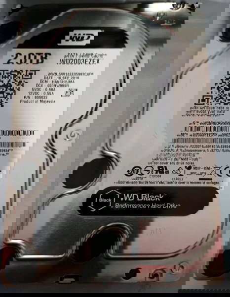 Western Digital Caviar Black 2TB SATA III 7200RPM 64MB Cache WD2003FZEX-00SRLA0 3.5" ΣΚΛΗΡΟΣ ΔΙΣΚΟΣ