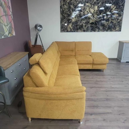 Dakar corner sofa new, cinnamon fabric with electric relax mechanism