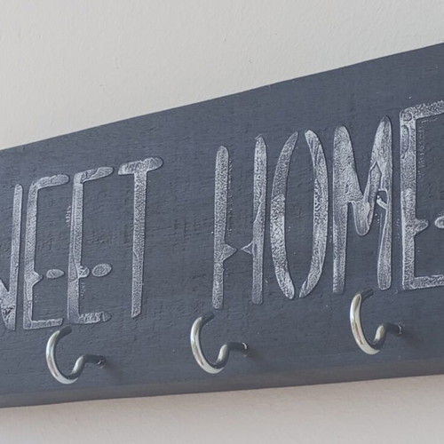 Wooden key holder Sweet Home new, 25x9 cm, 4 hooks