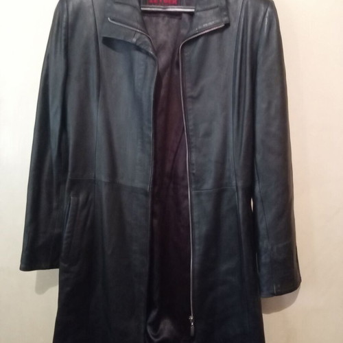 Leather women's coat Turkish made like new, black, size S