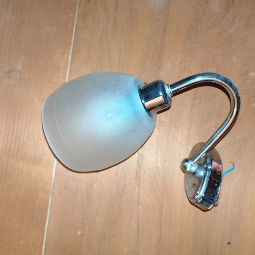 Wall light chrome with white matte glass 20cm, like new