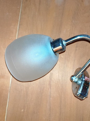 Wall light chrome with white matte glass 20cm, like new